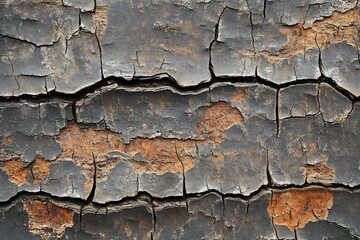 Obraz premium Weathered surface texture with cracking paint and rust for background or design element