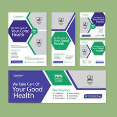 Medical Health care Social Media Post and banner, Medical promotion square web banner, healthcare social media, healthcare banner, dental banner,  doctor banner set
