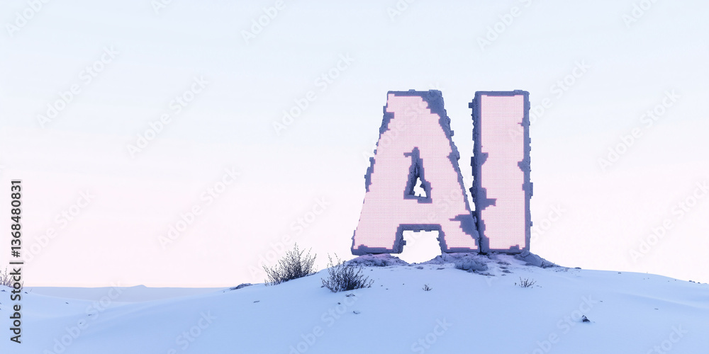 Poster ai in snow: a striking visual representation of the abbreviation 