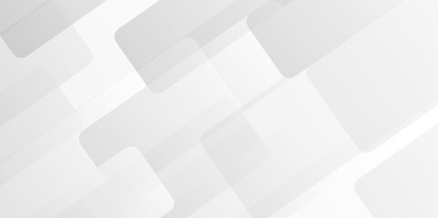 Vector white and gray overlap triangle geometric technology pattern. minimal rectangle arranged white lines transparent web square background layers. overlap web presentation design.