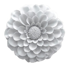 Elegant White Flower With Delicate Petals And Symmetrical Design Isolated On Transparent Background