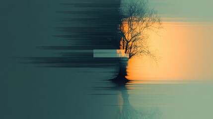 A surreal graphic artwork blending nature and technology.