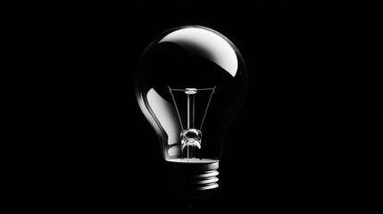 Obraz premium A glowing lightbulb symbolizing a fresh new idea in a dark room.