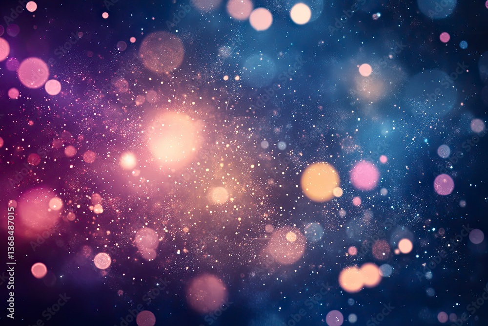 Poster abstract sparkling bokeh background with colorful light effect texture overlay