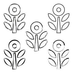 Abstract tree design. Modern leaf symbol. Artistic floral concept. Vector illustration.