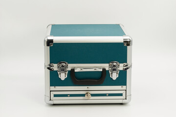 Tool case top view showcasing durable materials and secure locking mechanism for storage