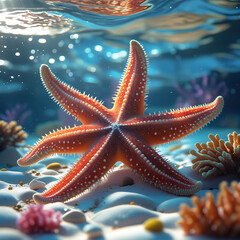 Starfish in the sea