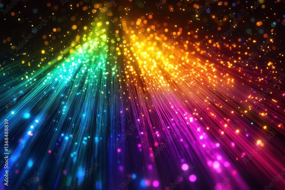 Aufkleber colorful beams of light create a vibrant display in a digital abstract art setting