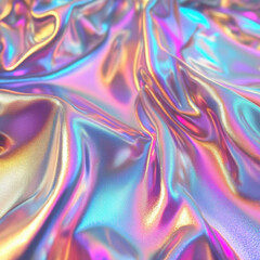 Fototapeta premium A futuristic holographic foil surface with high-resolution texture and prismatic rainbow reflections