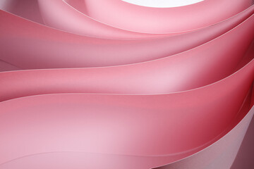 Geometric wave abstract design concept. Layered waves background from pink paper. Focus on an high...