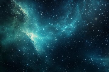 Exploring a Distant Nebula with Stars and Space Dust Background