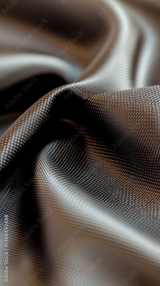 Poster close-up shot of high-quality fabric displaying intricate patterns and textures suitable for tailore