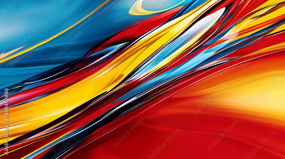 Poster captivating colorful abstract background showcasing a fusion of lines and smooth curves in a delight
