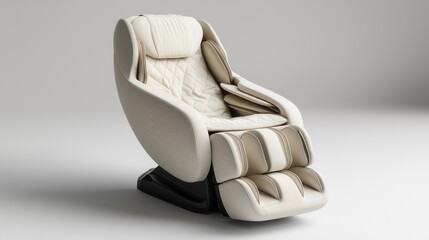 Modern beige recliner massage chair