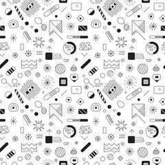 Seamless pattern of Doodle Art and line drawing.