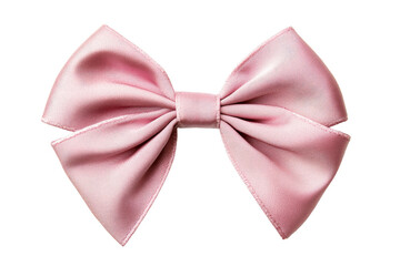 Naklejka premium Elegant pink bow with detailed textures on black, cut out transparent