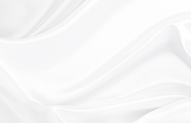 Naklejka premium White gray satin texture that is white silver fabric silk background with beautiful soft blur pattern natural.