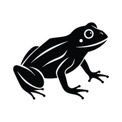 A cute green cartoon frog vector illustration, a happy amphibian isolated on white
