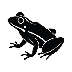 A cute green cartoon frog vector illustration, a happy amphibian isolated on white