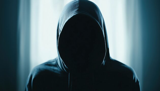 Mysterious Figure In A Hooded Mask With An Unseen Identity: Exploring The World Of Hackers And Cyber Security In A Render.