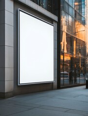 Blank Billboard on City Building for Outdoor Advertising and Marketing