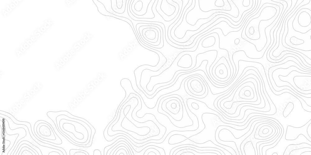 Poster white topo contour map on white background, topographic contour lines. seamless pattern with lines t