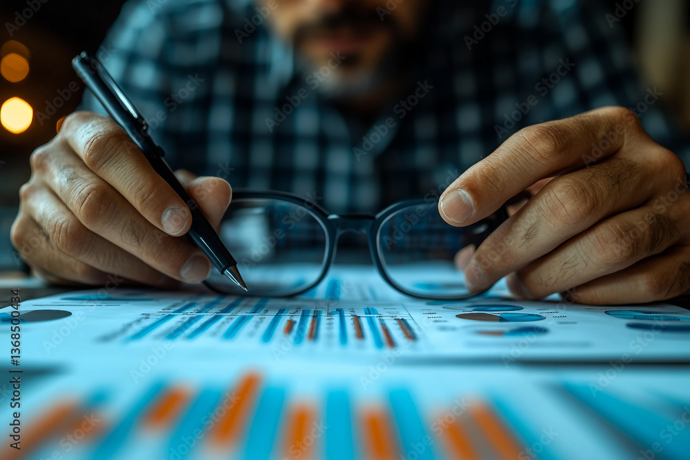 Poster a digital dashboard with floating holographic charts and graphs generated with ai