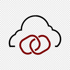 cloud linked rings connection icon