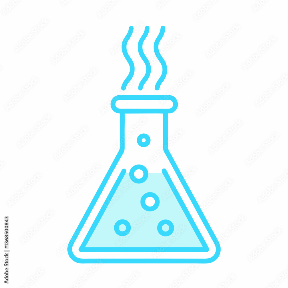 Poster simple laboratory chemical flask vector design.