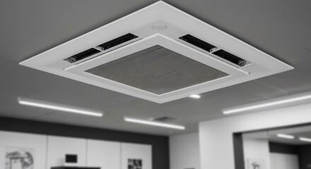 Modern ceiling air conditioning unit clean lines minimalist design. AI Generated