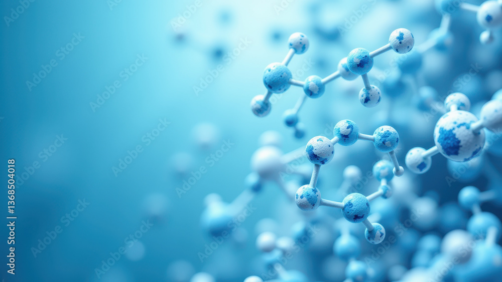 Poster nad molecule 3d structure with a focus on nicotinamide adenine dinucleotide as a supplement.