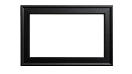 Dark wood picture frame with grain pattern, cut out transparent
