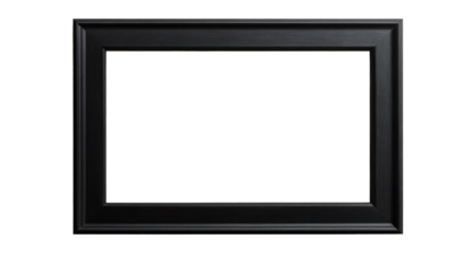 Dark wood picture frame with grain pattern, cut out transparent