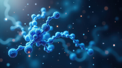Obraz premium NAD+ molecule isolated with blue glow effect, illustrating its biological importance.