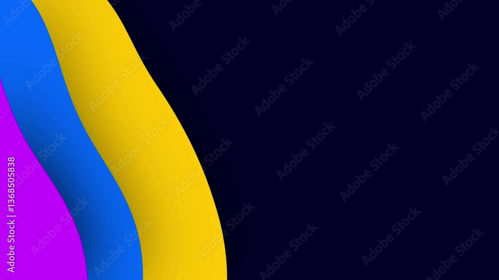 Poster colorful abstract wavy background loop animation vibrant 3d motion graphics with smooth curved shape