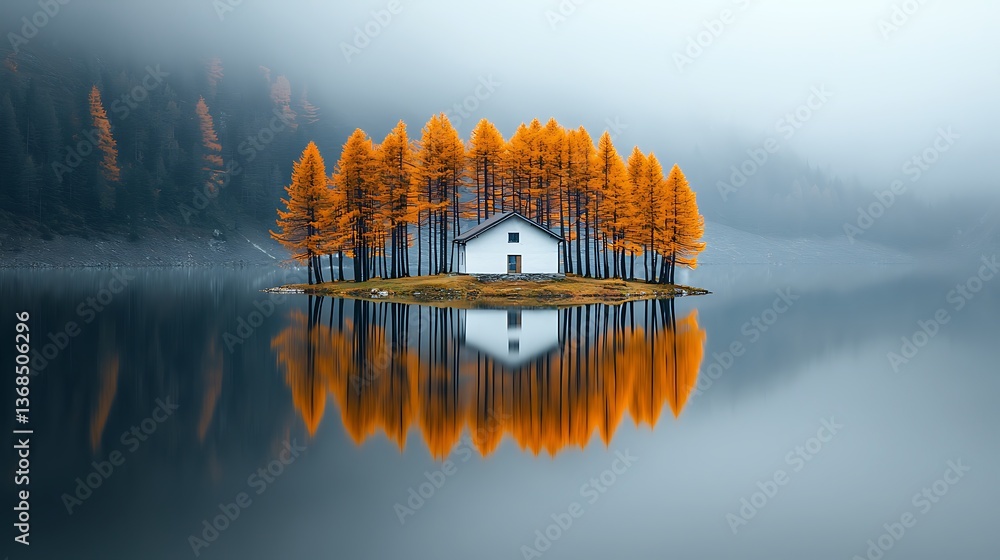 Poster serene nature reflection abstract image