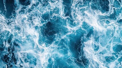 Obraz premium Ocean waves, frothy, deep blue
