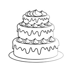 wedding cake vector illustration