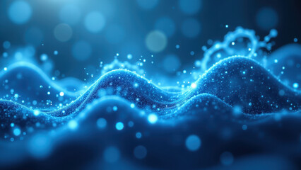 Blue liquid NAD+ with bubbles.