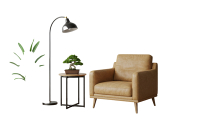 Beige armchair minimalist interior