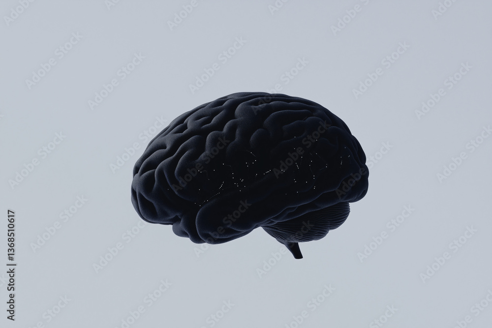 Poster mysterious mind: a captivating image showcases the intricate form of a human brain, offering a glimp