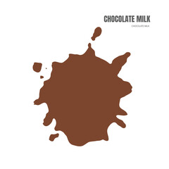 Spilled chocolate milk silhouette, hot chocolate puddle, liquid stain, coffee splatter, brown latte