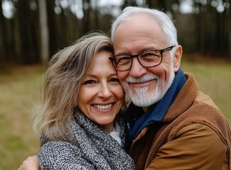 senior portrait woman man couple happy  retirement smiling love elderly lifestyle old together active healthy vitality hugging bonding romance having fun