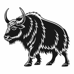 Yak black silhouette icon vector