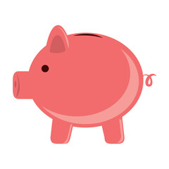 Vector image of a piggy bank icon with a white background