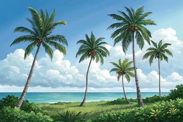 Fototapeta premium palm trees on a tropical beach
