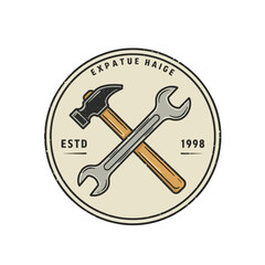 Vintage Repair Tools Badge Design