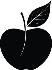 Apple Leaf Silhouette Vector