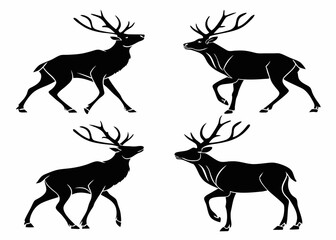 set of deer silhouettes