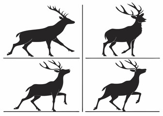 deer silhouette set